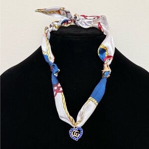 Elegant Blue and Gold GG Pendant Necklace